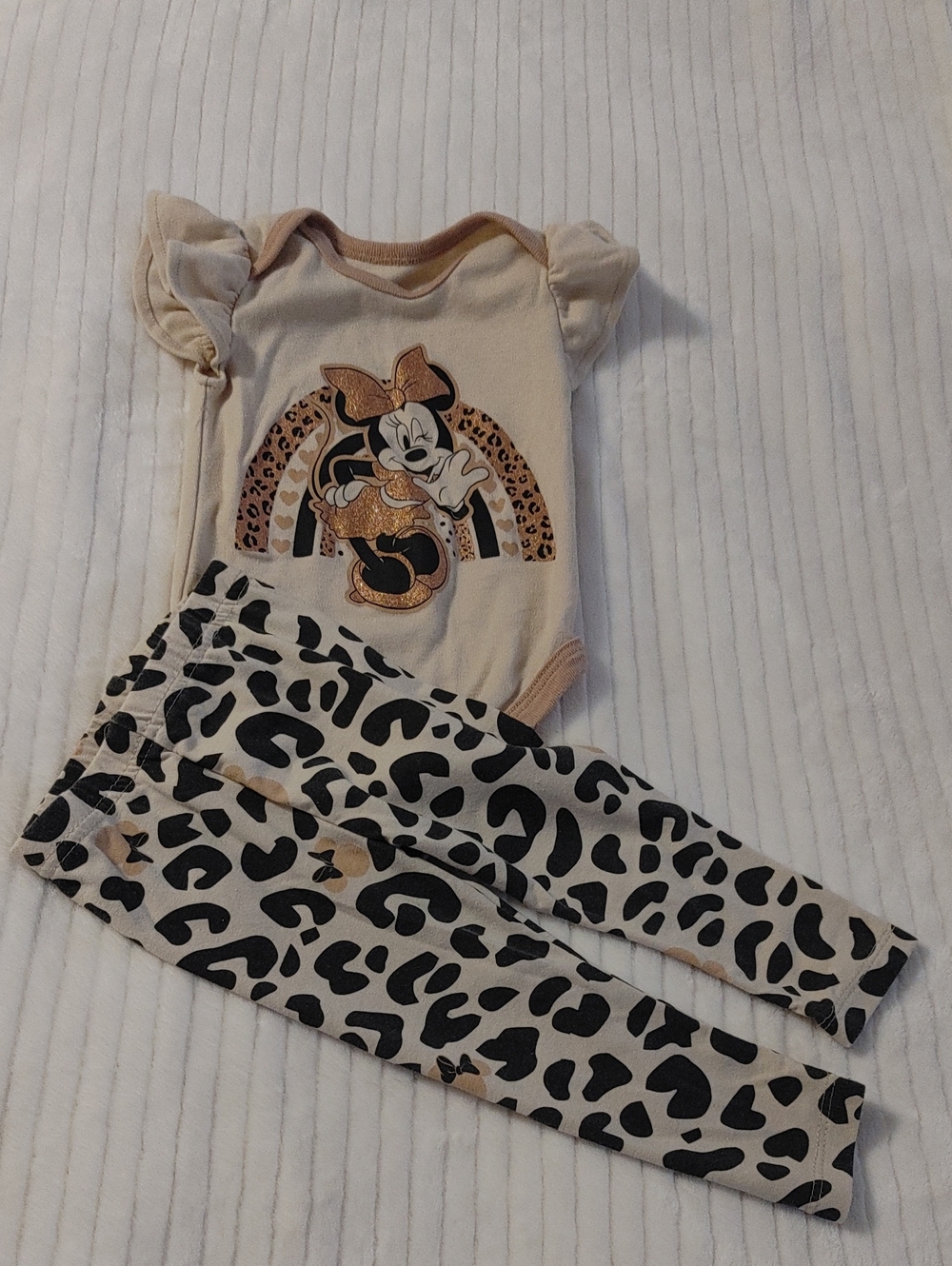 Disney Cream and Light Brown Baby Bodysuit Set